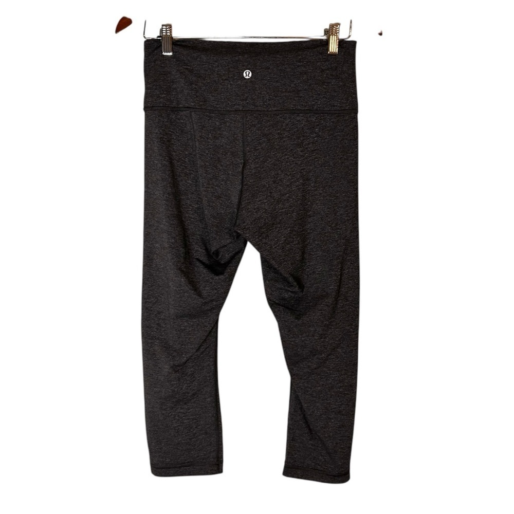 Lululemon Wunder Under Crop (Hi-Rise) *Luxtreme 21" Heathered Black- Size 10 - Picture 8 of 13
